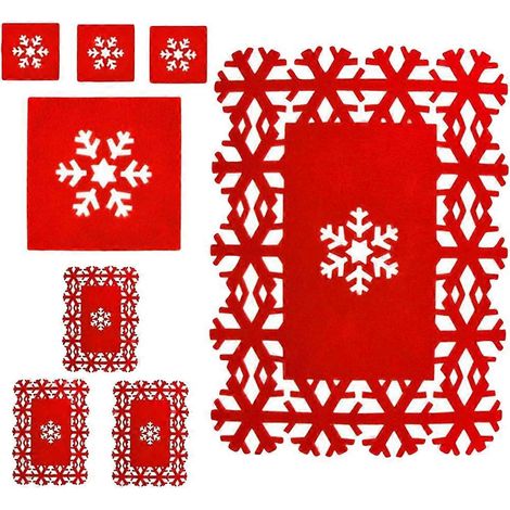 Dessous de tasse de Noël, tapis de table résistant à la chaleur, lot de 8, pour la maison (1/5)