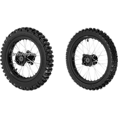 Set di pneumatici per moto fuoristrada, aderenza superiore, costruzione resistente, colore nero (1/2)