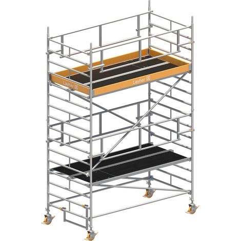 Layher Rollgerüst Uni Breit P2 Safety Plus mit Doppelgeländer 5,20m AH (1/3)