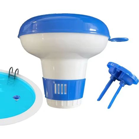 Accessoires de piscine (K-1047C) Distributeur de pastilles de chlore et de brome flottantes et durables, flotteur chimique réglable pour accessoires de piscine, spa et jacuzzi (1/5)