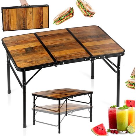 Klappbarer, ausziehbarer Camping- und Gartentisch 2-in-1 90x60cm (1/5)