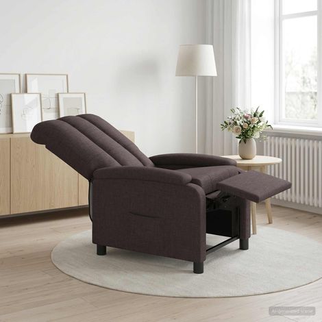 vidaXL Poltrona reclinabile Marrone Scuro Tessuto (1/5)