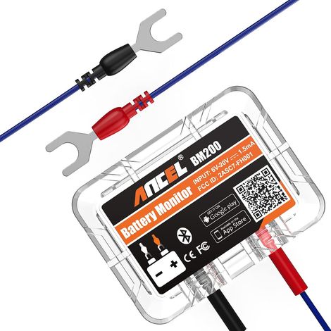 Monitor de batería Bluetooth 4.2 BM200 - Probador de baterías de coche de 12 V - Monitor de baterías de litio y plomo-ácido - Con prueba de carga y arranque, alarma (1/5)