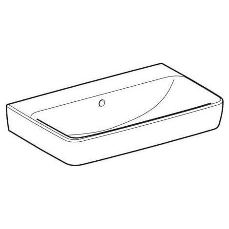 Geberit Renova Compact Waschtisch, ohne Hahnloch, mit Überlauf,