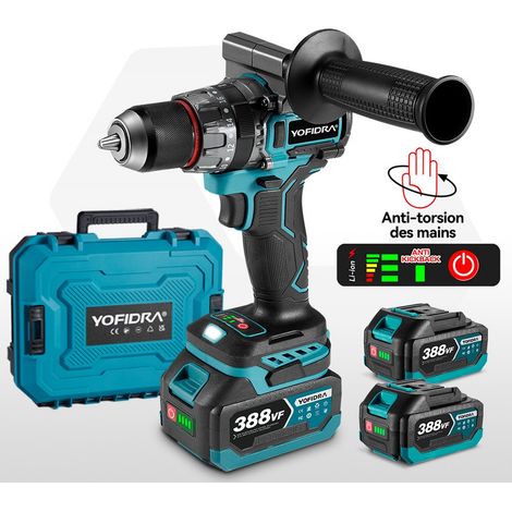Taladro atornillador de impacto 18V 94 Nm - 20 velocidades regulables Taladro atornillador a batería Ø13 mm - Con 2 baterías (1/5)