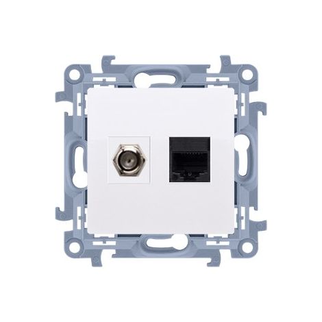 Antena Simon 10 + conector para ordenador tipo F + RJ45 cat.5e blanco CASFRJ455.01/11