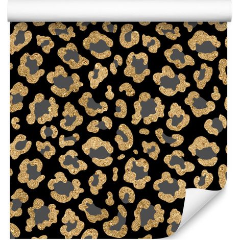Papier peint cuir doré ocre et or pour salon et chambre 50x1000 cm (1/5)