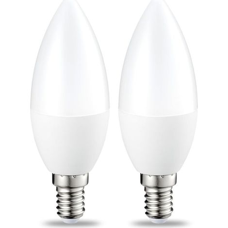 Lot de 2 petites ampoules LED en forme de flamme Culot Edison à vis E14 5 W (équivalent 40 W) Blanc chaud Intensité non varia (1/4)