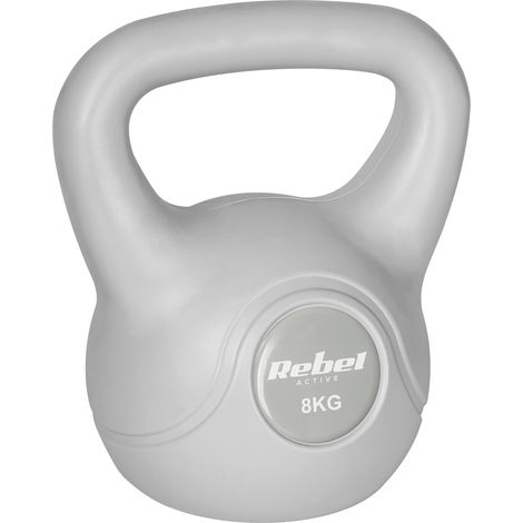 Pesa rusa de 8 kg, color gris, para ejercicios abdominales. (1/5)