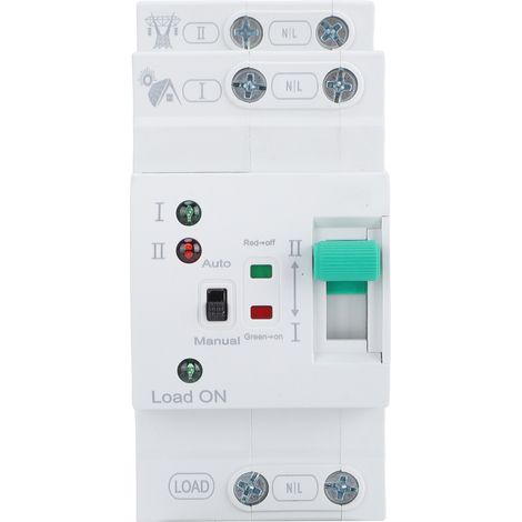 Sectionneur de transfert automatique manuel 2P 63A sélecteur double source commutation milliseconde rail DIN modèle PV (1/5)