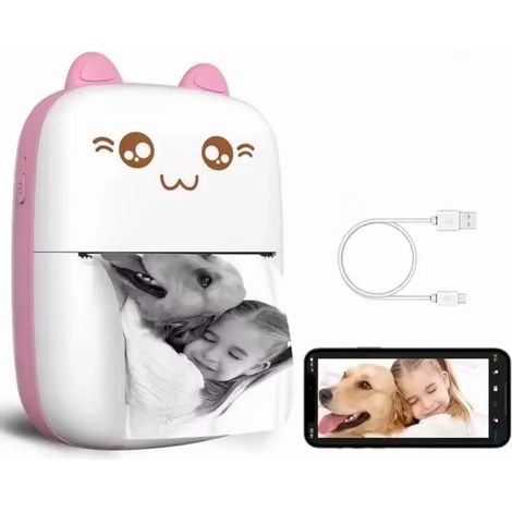 Imprimante d'autocollants Bluetooth portable pour notes, photos et étiquettes. Mini imprimante sans fil avec application pour iOS et Android, idéale pour les enfants. (1/5)