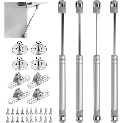 Set mit 4 Gasfedern für Küchenschränke, 120 N/12 kg Hydraulikkolben-Gasfedern, Gasfedern für Küchenschränke, Gasfedern für Möbel, Gasfederdämpfer, Gasfedern für Küchentüren und -schränke (1/5)