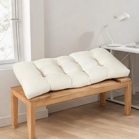 Coussin de banc 2 places 110 x 48 x 8 cm polyester et coton (1/5)