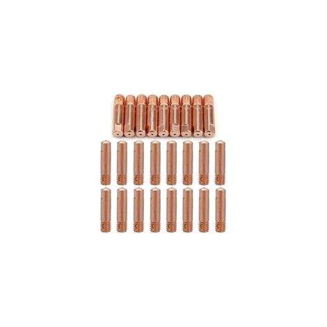 40 pièces MB15 15AK buses de gaz buses de contact porte-buse 0,8/1,0 mm MIG/MAG consommables pour torche de soudage pointes de contact MIG machine de soudage MIG(20pc-0.8mm,20pcs-1.0mm (1/4)
