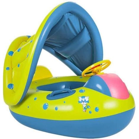 Siège De Piscine Gonflable pour Bébé - FOLAYA - Modèle Siège - Vert - 6 mois et plus - PVC (1/4)