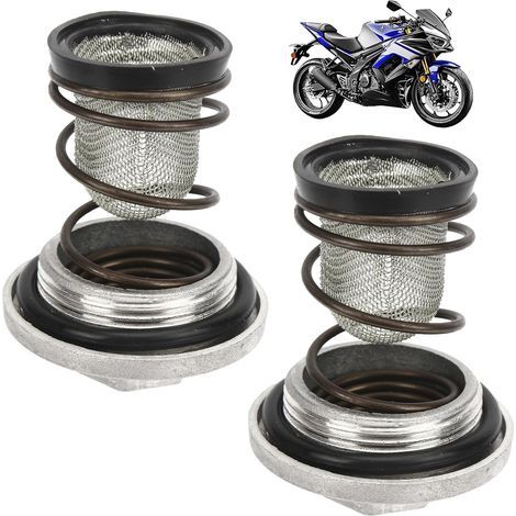Juego de 2 tapones de drenaje de aceite para motocicleta/scooter, con junta tórica, filtro y resorte. Tapón de drenaje de aceite de motor para motocicleta/scooter de 50-150 cc GY6 Baotian Benzhou Znen (1/5)