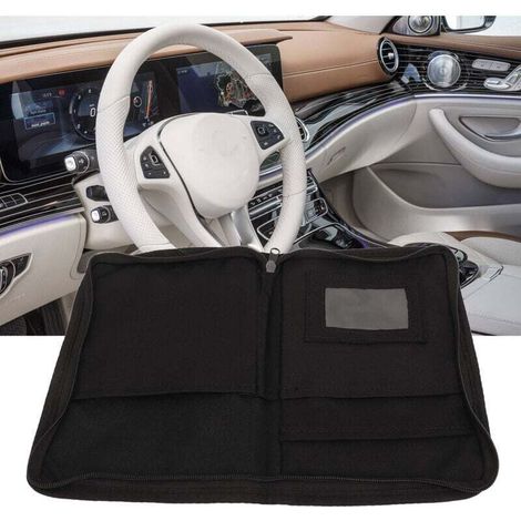 Organisateur de boîte à gants de voiture 6 poches multifonctionnelle avec fermeture éclair, porte-documents de voiture portable universel pour voiture
