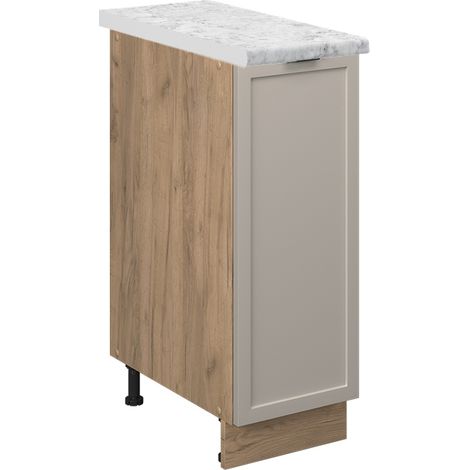 Armadio cucina dispensa alto Fame-Line, GrigioBeige, 30 cm , PL Marmo, Vicco