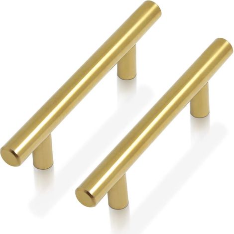 Möbelgriffe für Schubladenschränke, 100 mm, 15 Stück, goldfarben, aus Stahl