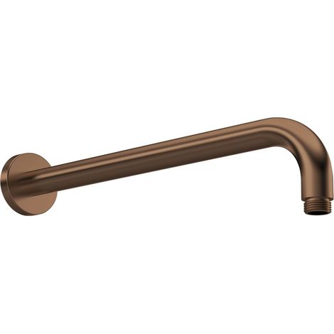 Nuie Round Wall Mounted Shower Arm 335mm Length - Brushed Bronze
