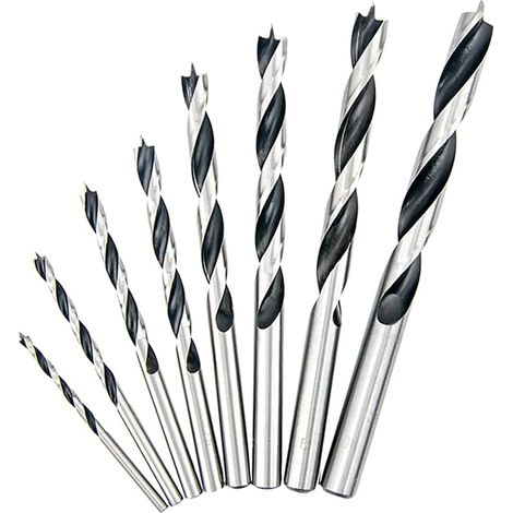 NORTOOLS 8-teiliges Zentrierbohrer-Set (3–10 mm) HCS Holzbohrer mit 3 Schneiden Für Massivholz und Möbelbau Inklusive Aufbewahrungsbox (1/5)