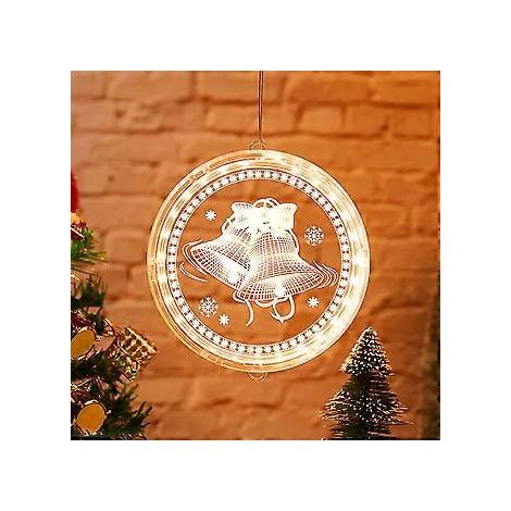 Décoration lumineuse de Noël pour fenêtre, décoration intérieure de Noël pour fenêtre, guirlande lumineuse de Noël, fonctionne sur piles (1/5)