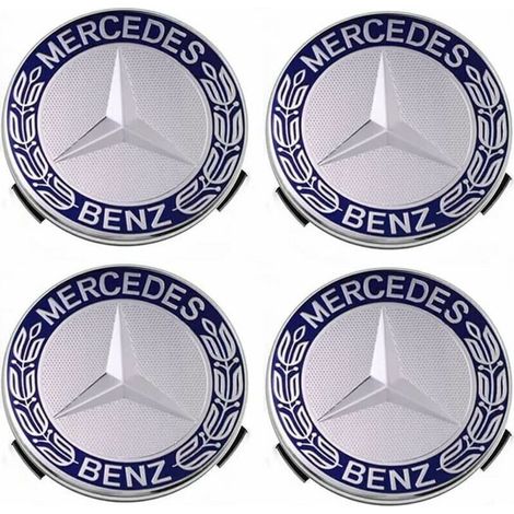 Satz mit 4 Radkappen, kompatibel mit Mercedes Benz 75 mm - Blau, (1/5)