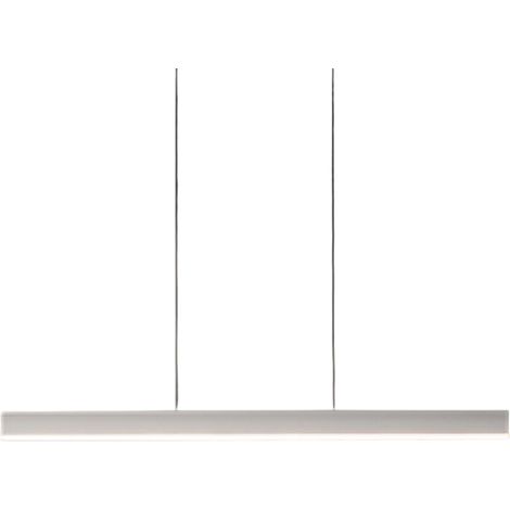 Riga Lampada a Sospensione LED 40W 3551 Lumen 3000K Alluminio Bianco Opaco Diffusore Satinato Design Lineare Moderno per Interni 120x1x250 cm (1/3)