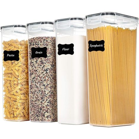 Vorratsdosen Set 4x 2.8L, luftdicht, BPA-frei, stapelbar, mit 24 Etiketten (1/5)
