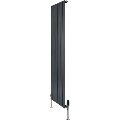 Radiatore Verticale 1600 x 420 mm con Valvole TRV Grigio Antracite