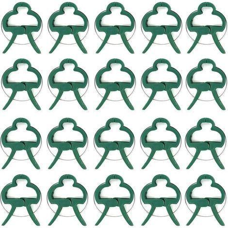 Pflanzenstützclips – Packung mit 20 Clips aus robustem und flexiblem Kunststoff, ideal für Tomaten, Rosen und Gurken (1/4)