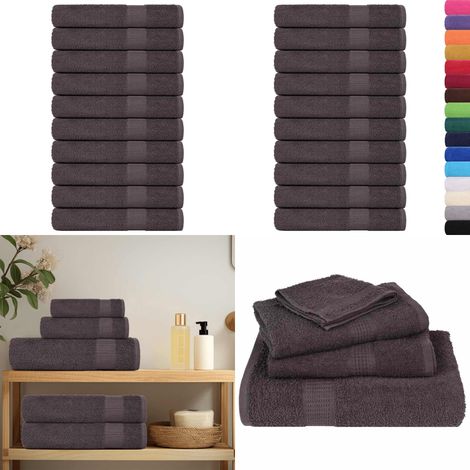 vidaXL Saunatücher 10 Stk. Anthrazit 80x200 cm 360 g/m² 100% Baumwolle (1/5)