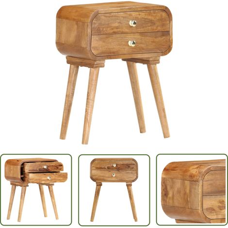 The Living Store -  Table de chevet 43 x 30 x 58 cm Bois de manguier massif (1/5)