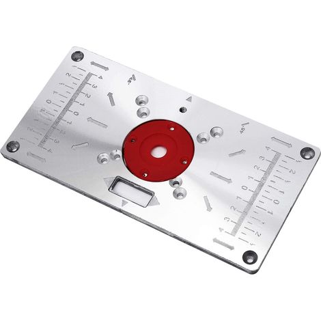 Plaque d'insertion de table de toupie en aluminium, Plaque de Défonceuse avec 4 Anneaux et Vis pour Bancs de Menuiserie (1/4)