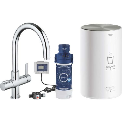 Grohe 30320000 Red II-Rubinetto monocomando per lavello, con beccuccio C, Misura M, Cromo (1/4)