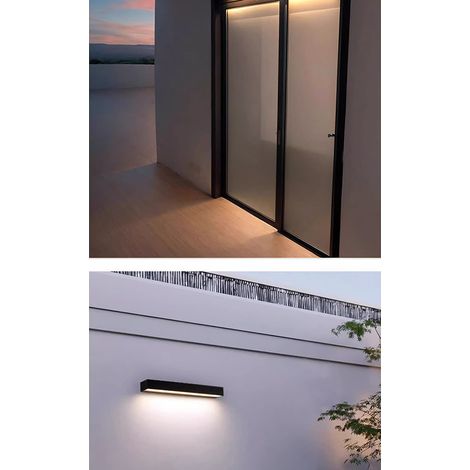 Lampe murale linéaire noire 20cm 12W design slim minimaliste