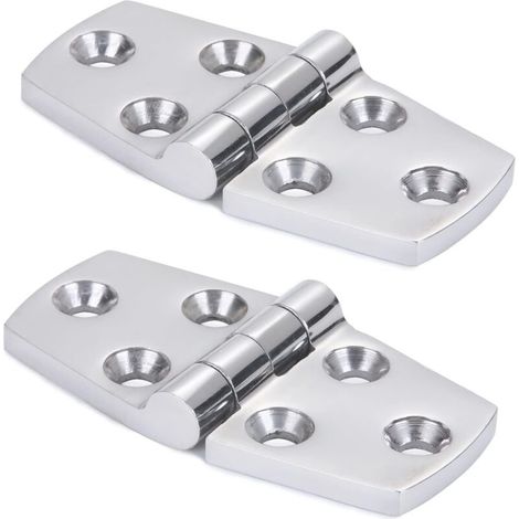 Marine Monture Charnières de Porte Acier Inoxydable Charnière de Bateau de Trappe Matériel À toute épreuve Charnière de bateau Plateforme Cabinet SUS316 2pcs 38 mm x 76 mm (1/4)