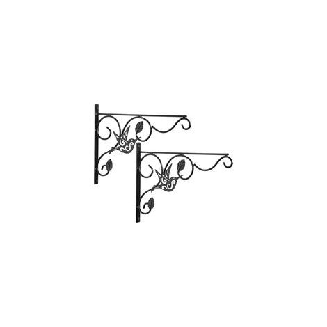 Lot de deux crochets muraux en fer forgé pour paniers à fleurs, crochets noirs robustes et durables, adaptés aux pots de fleurs d'intérieur et d'extérieur, résistants aux intempéries, parfaits pour le (1/5)
