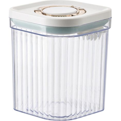 Boîte De Rangement Alimentaire - Contenant Hermetique Pour Farine Cereales Sucres - Avec Joint En Silicone - Empilable - 2 Tailles - Lot De 2 (1/3)