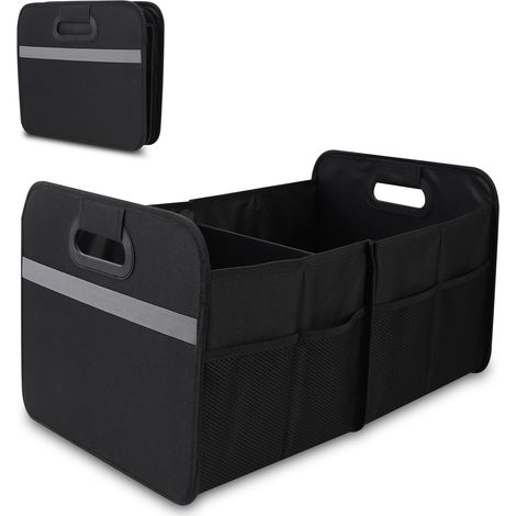 Coffre de rangement pliable de grande capacité, poignée robuste, poche avant en filet, tissu Oxford imperméable, organisateur de voiture multifonctionnel pour SUV, camion, fourgonnette (1/4)