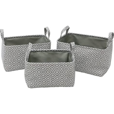JVL Argyle Set of 3 Rectangular Storage Baskets (1/5)