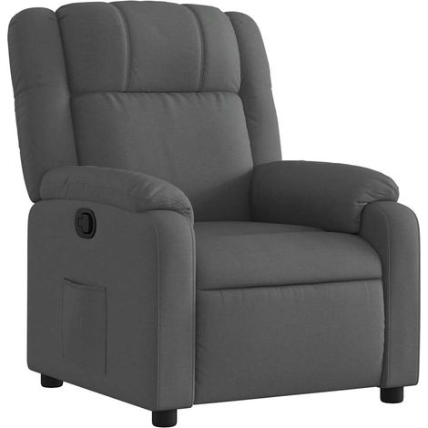 Sillón reclinable de tela gris oscuro vidaXL