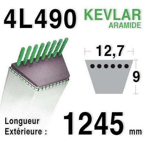 Courroie 4L490 - 4L49 MTD 7540179 - 754-0179 JOHN DEERE m94020 - m81805