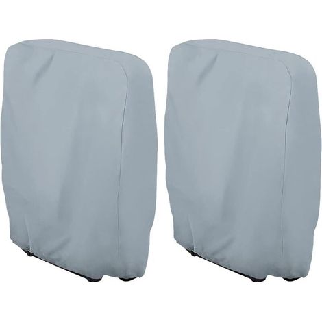 Housse de protection pour chaise longue pliante – 2 pièces en tissu Oxford 210D, imperméable, anti-UV et anti-poussière, gris, L71 x H110 cm (1/5)