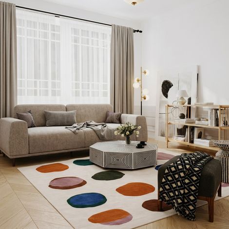 Tapis en laine BrilliantBlends - Tapis en laine  - 290x190cm, Rectangular - 100% Laine vierge - Tufté main - Multicolore