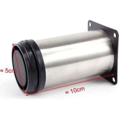 4x Pied de meuble réglable acier inoxydable rond diamètre 5cm Hauteur 100mm (1/4)