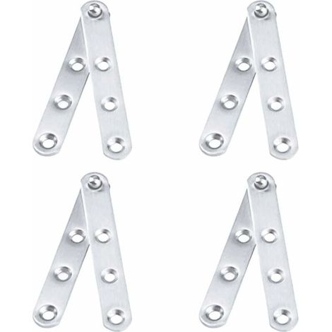 4 cerniere pivotanti per porte in acciaio inossidabile (100x16 mm), girevoli a 360°, girevoli verso il basso, per porte di armadi, scarpiere - argento