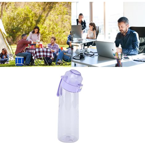 Gobelet ludique de 650 ml, gadget coloré pour boire de l'eau, mug portable, couleur unie, paille personnalisée, gobelet pliable, violet transparent (1/5)