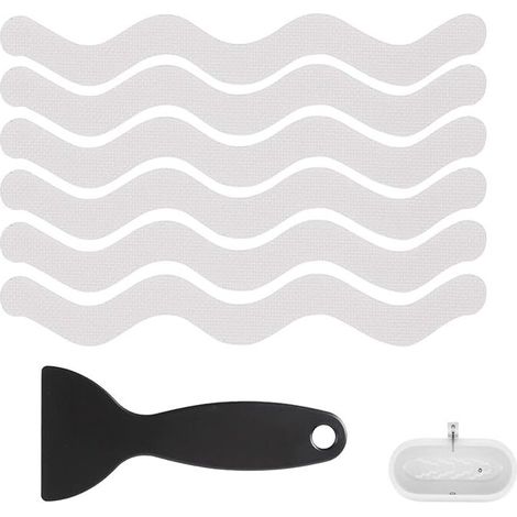 24 adesivi antiscivolo per vasca da bagno, adesivi per vasca da bagno, adesivi per doccia, impermeabili e trasparenti, per vasche da bagno, docce, scale, pavimenti, con una piccola pala (1