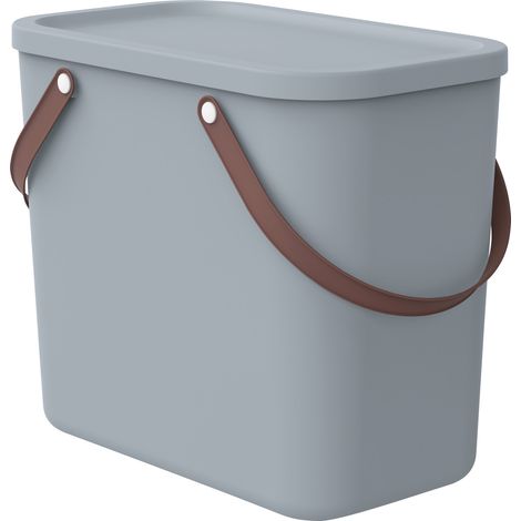 Rotho Aufbewahrungsbox Albula mit Deckel 40 x 23,5 cm 25 L Misty blau Aufbewahrungsbox